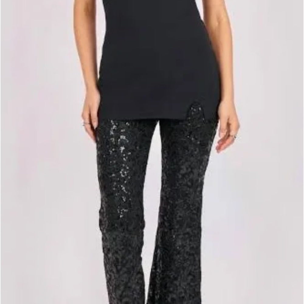 Sadie & Sage Black Sequin jumpsuit one piece